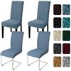 Yugarlibi Set di 4 coprisedia elasticizzati per sedia basculante, coprisedia elasticizzato, coprisedia rimovibile, lavabile, protezione per cucina, ristorante, hotel, banchetti, matrimoni (grigio blu,