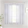Woaboy Tende per Interni Finestre Voile Trasparenti con Fettuccia Tende a Panello Morbidi Moderne per Camera da Letto Soggiorno 2 Pezzi 140x122cm Bianco