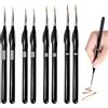 LAINIKE Set di 8 pennelli per pittura con i numeri, pennelli per modellismo, in miniatura, per nail art, acrilico, acquerello, pittura a olio, tratto