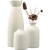 Mapille Set di 3 Vasi in Ceramica Bianca, Minimalista Vasi Opachi Deco Per l'erba Della Pampa, Vasi Deco per la Casa Moderno, Vaso Decorativo da Interno Moderno Beige per Nordico