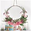 LWuuywa Ghirlanda per Porta, Ghirlanda di Fiori Artificiali Orchidea, Ghirlanda di Benvenuto, Ghirlanda per Porta Primavera, Ghirlanda da Parete in Metallo con Anelli Decorativi per Matrimonio