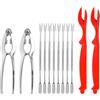 DHSBGWSX 8 aghi in acciaio, 2 clip, 2 aghi per granchio, set di pesci di granchio, pelapatate per frutti di mare, strumento per pelare l'aragosta, pelapatate per aragoste, pelapatate frutti di mare