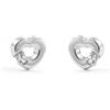 Monde Petit Mondepetit - Orecchini bambini ragazza Cuore Zircone Oro Bianco 18K - Scatola Regalo - Certificato di garanzia