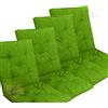 Home Tresor - Set Cuscini per Sedie con Schienale, Cuscini per Sedie da Interno, Esterno, Cucina, Giardino Cuscini Coprisedia Imbottiti 6 cm. con Schienale 4 Pezzi (Verde)