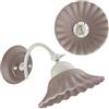 VANNI LAMPADARI- Applique da Parete Interno Pastello- Lampada da Parete con Braccio Orientabile in Ceramica Decorata a Mano - Applique Camera da Letto - Applique Bagno - Cucina - Soggiorno, Marrone