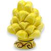 SICILIA BEDDA CAPACI Pigna Siciliana in Ceramica di Caltagirone Decorativa - H 6 cm - Giallo - Mod. Gambo Decorato Casuale