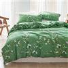 Wotcsil Set Copripiumino Matrimoniale 230x260 Floreale Stampa Sacco Parure Copripiumino Matrimoniale con 1 x Copripiumino 230x260 cm e 2 x Federe 50x90 cm in Microfibra Verde