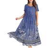 Generico Vestiti Lunghi Eleganti Modelli Tubino Donna 2025 Sexy Spiaggia Floreali Casual Curvy Lunghi Abito Curvy Mare Vestito Lungo Moda Abiti Donna Estivi Eleganti Blu L
