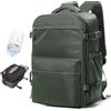 Generico Zaino Viaggio Bagaglio a Mano 40x20x25 Ryanair - Zaino Sottovuoto con Pompa, Porta PC 17", Impermeabile, Antifurto, Espandibile 40L - Uomo Donna Aereo - Verde