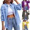 IQYU Giacca in jeans da donna, oversize, in denim, in stile vintage, in denim, leggera, autunnale, da sposa, taglie forti, giacca sportiva, Ag., L
