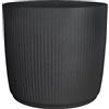 Scheurich Linetto 47 - Vaso rotondo per piante in plastica riciclata, colore: nero