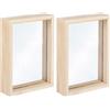 Rayher Cornice In Legno con Doppio Vetro Acrilico, da Appoggiare, Legno Naturale Non Trattato, 11.5 x 16 x 3.5 cm, da Personalizzare e Colorare, 62839505 (Confezione da 2)