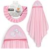 Interbaby - Mantello da bagno per bambini + cappello regolabile | Asciugamano con cappuccio 100% cotone unisex | morbido, asciugatura rapida | Ideale per neonati, neonati e bambini piccoli | Design