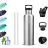 Grsta Borraccia Termica 0.5 litro, Senza BPA, Acciaio Inox, Con filtro e Cannuccia, Metallo, Mantiene Caldo per 12 Ore/Freddo 24 Ore, Borracceper Uffici, Outdoor, Campeggio