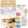 ScrapCooking - Kit Cupcakes Rainbow - con Lievito Colorante, 40 Calce, Cucchiaio Dosatore e Ricette - Arcobaleno - 3787