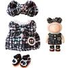 Mrltau Carino Abbigliamento Bambola 17 cm per Labubu Bambola Per Labubu Doll, Fiocco Fermapelo-Cappotto-Scarpe per Labubu Abbigliamento Per Labubu Accessori