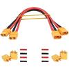 GTIWUNG 2 Pezzi XT60 Maschio a XT60 Femmina con 30CM 14AWG Filo di silicio per RC Lipo Batteria FPV Drone + 2 Pairs Connettore Spina XT60, XT60 Connettore Maschio Femmina
