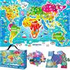 QUOKKA Grande Puzzle Bambini 3 4 5 Anni - 60x90 cm 48 Pezzi Puzzle Mappamondo Bambini 5 6 Anni - Gigante da Pavimento Giocattolo con Mappa del Mondo - Regalo Educativo per Ragazzi e Ragazze dai 2 ai 6