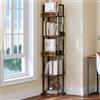 YITAHOME Libreria girevole 30 x 30 x 145 cn, Divisorio, Libreria, girevole a 360°, con 5 Livelli