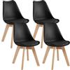 IlGruppone Il Gruppone Passione Casa Set 4 Sedie Sala Da Pranzo cucina Ufficio Con Gambe In Legno Di Faggio Schienale Ergonomico Seduta Imbottita In SimilPelle Eleganti Moderne Robuste Solide - Nero