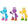 Nintendo Super Mario Action Figure Yoshi - Confezione da 3 Personaggi di Yoshi: Azzurro, Giallo, Viola - Yoshi da 10 cm - Perfetto per Collezionisti e Fan