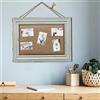Sintosin Shabby Chic Bacheca in Sughero 40 x 30 cm, Bacheca da Parete Con Cornice In Legno Blu, Lavagna Sughero per la casa, Decorazione Dell'ufficio