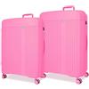 Movom Set di valigie rosa 68/78 cm Rigido 8,6 kg Chiusura TSA Polipropilene 8,6 kg 180LExtensibile, Rosa, Taglia unica, Set di valigie