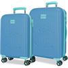 Disney Joumma Disney In viaggio con Stitch - Set di valigie blu 55/60 cm, 6,26 kg, lucchetto TSA, ABS, 6,26 kg, 100,64 l, bagaglio a mano