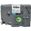 vhbw Cassetta nastro compatibile con Brother GL H105, 100, 200, H100 etichettatrice 8m x 12 mm nero su bianco, flessibile