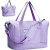 Narwey Borsa per cabina Ryanair 40 x 20 x 25, borsa per cabina Easyjet sotto il sedile 45 x 36 x 20, borsa da viaggio espandibile, borsa weekend per uomo e donna, Lilla