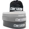 aerobis® Powerbands Set - con 4 fasce flessibili - Fasce fitness - Sport - Resistenza fino a 100 kg - Allungamento fino al 300% - Fasce di resistenza - in elastomeri - Senza lattice e sostanze nocive