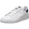 adidas Stan Smith J, Sneaker Unisex - Bambini e ragazzi, Ftwr White Ftwr White Dark Blue, 36 2/3 EU