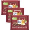 Ritter Sport Ritter Tavoletta Di Cioccolato Variety Rum/Uvetta/Nocciole, 100g (Confezione da 3)