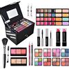 RoseFlower Trousse di Trucchi Set, Kit Trucco Professionale Completocon palette di ombretti, pennello per il trucco, rossetto, lucidalabbra, eyeliner, mascara, fard, trucco per donne da viaggio