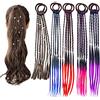 EQLEF Extension Capelli per Bambine, estensioni della treccia dei capelli colorati Attacchi per capelli intrecciati con fascia elastica per le donne Ragazze 10 pezzi