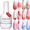 Saviland 15ML Blooming Gel Smalto Semipermanente per Unghie Soak Off UV LED Trasparente Marble, Blooming Gel Unghie Nail Art Design per Fai da Te in Casa