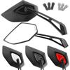 Area1 Coppia di specchietti retrovisori universali per moto, omologati, 2 x filettatura M10 + adattatore sinistro, adatto a Duke, SMC/R Z900 Z750 Z650 (nero)
