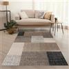 TT Home Tappeto Salotto Moderno Soggiorno Pelo Corto Vintage Screziato Moderno Motivo Geometrico, Colore: Marrone, Dimensione:140x200 cm