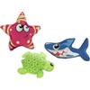 Fashy Set di animali da immersione, 3 pezzi, stella marina, squalo e tartaruga, giocattolo acquatico, snorkeling