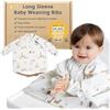BIBaDO Bavaglino con maniche - Bavaglino per lo svezzamento per bambini e neonati, 6-36 mesi, si attacca a seggioloni, passeggini, tavoli, Spaghetti Serengeti, taglia unica