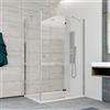 MarinelliGroup Box doccia cabina angolare 70x90 70x100 70x120 70x140 80x100 80x120 porta battente vetro anticalcare 6mm. Betulla (80x100 cm)