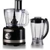 Ariete 1782 Gourmet Pro Moderna, Robot da cucina, Tritatutto 3L, Frullatore 2L, 2 velocità + Pulse, Set di lame + Disco in acciaio inox, Accessorio spremiagrumi, Nero