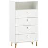 Schildmeyer Bjarne 158676 - Highboard bianco opaco, 60,2 x 33 x 104,4 cm