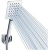 Voolan Soffione Doccia Portatile Interamente in Metallo, Soffioni Doccia ad Alta Pressione Voolan, Soffione Doccia Manuale Nickel Spazzolato con Nastro in Teflon. Quadrato