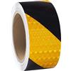 XFXIA Nastro riflettente giallo e nero, 10 m x 5 cm, impermeabile, nastro di avvertimento autoadesivo, nastro di sicurezza per veicoli, auto, rimorchi, esterni