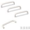 SPDYCESS 4 Pezzi Maniglie per Mobili Bianco, Maniglia per Armadio Cassetto, Maniglie Cucina per Armadi Porta Bagno, Distanza Tra i Fori 96 mm