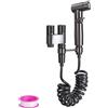 ZLLkeji Bidet Portatile Kit In Acciaio Spruzzatore per Bidet Kit con Deviatore 2 Vie Tubo 2m e Supporto Doccetta Spruzzatore Bidet per l'Igiene Personale,Il Lavaggio di Animali Domestici Grigio