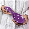 City to Cottage® Poggiamestolo per Cucchiaio con Fantasia a Pois Viola e Bianco | Realizzato e Dipinto a Mano in Ceramica | Portautensili