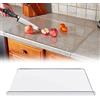 LWuuywa Tagliere in acrilico, 45 x 40 cm, trasparente per bancone della cucina, tagliere trasparente con labbro per Counter Countertop Protector (M)
