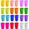 HoaaiGo 24 Pezzi Bicchieri di Plastica Riutilizzabili Colorati, Bicchieri Plastica Rigida Lavabili per Bambini, Tazza Acqua Infrangibile, bicchieri Campeggio 260ml per Feste, All'aperto (12 Colori)